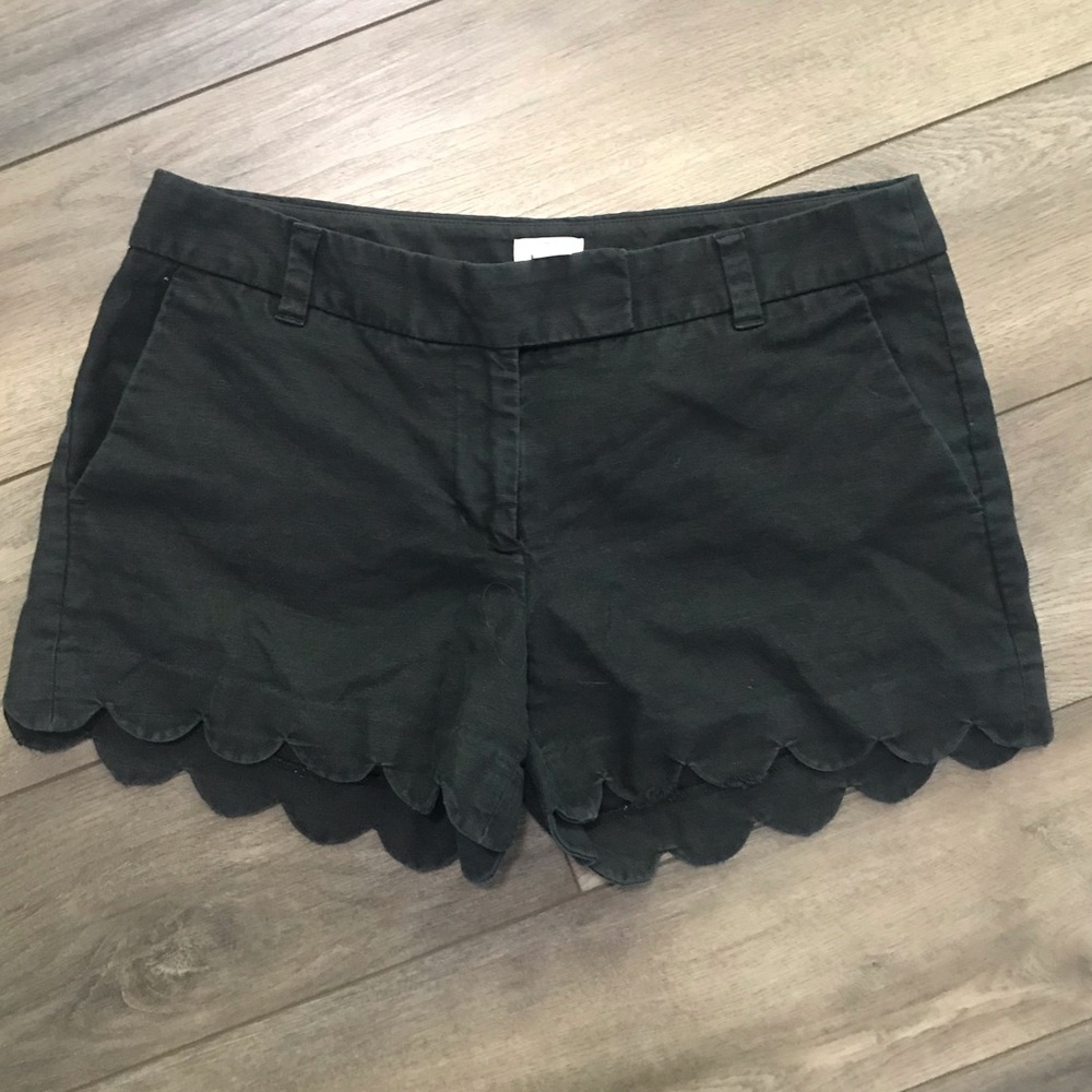 J. Crew Black Scalloped Shorts